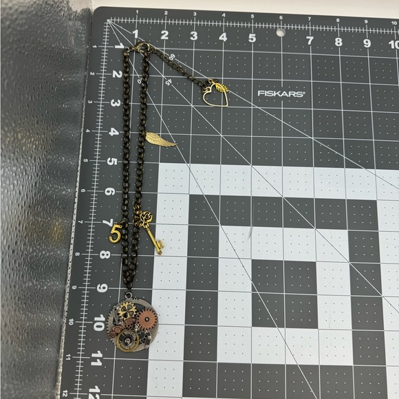 One of a kind Steampunk, Silver, Antique Bronze, Pendant necklace - Picture 16 of 16